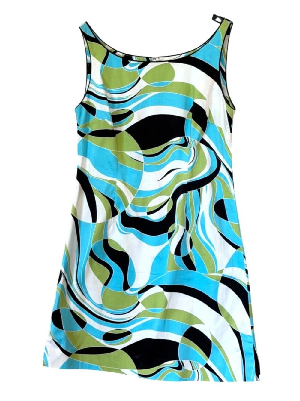 Becky & Max Women's Geometric Print Sleeveless Dress Black Green Size 12